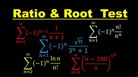 ratio test and dropping radicals|ratio and root tests examples.